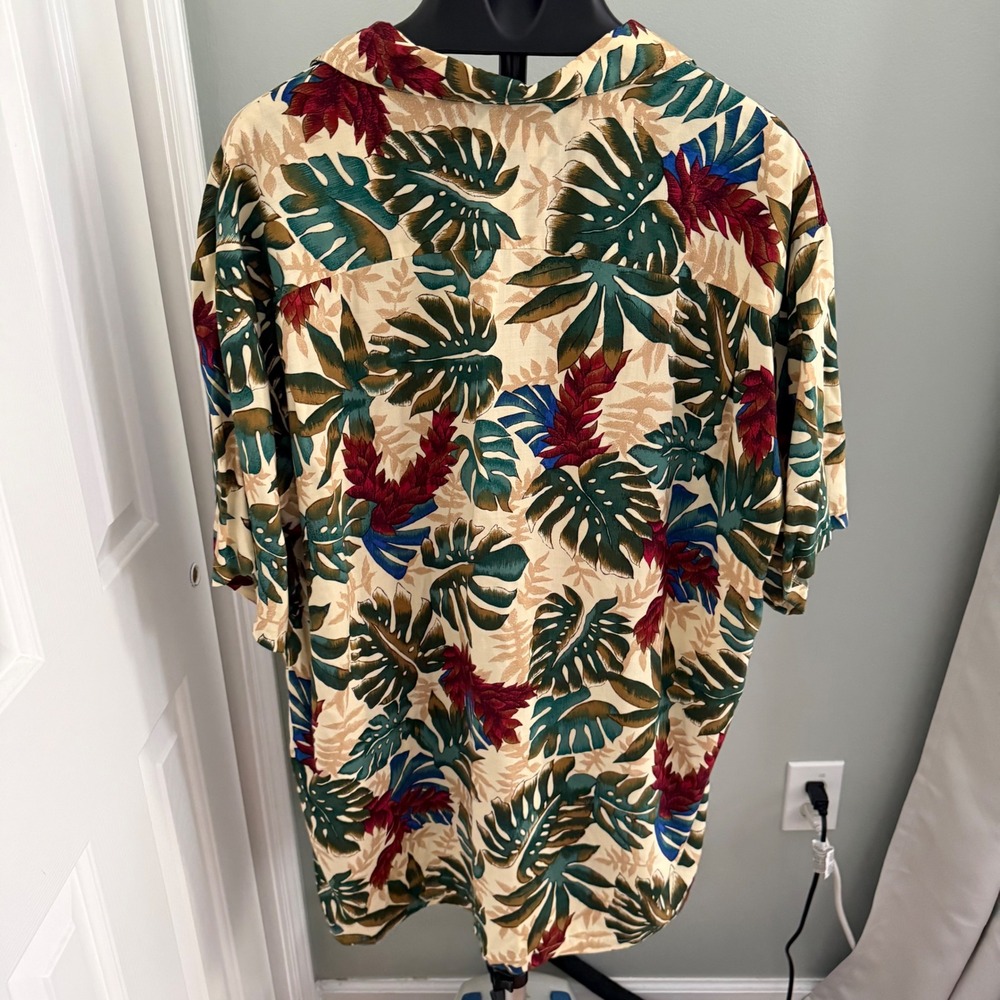 Hilo Hattie Hawaiian Original Shirt Mens 2XL Made in Hawaii Tropical Aloha Cream - Picture 2 of 5